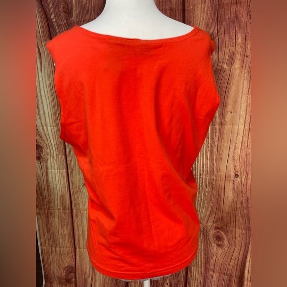 Catalina orange yellow black palm tree print cotton tank top size L 12/14 - Picture 6 of 10